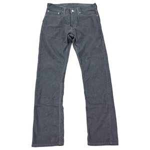 Levi's 514 Corduroy Pants Men's 31x32 Gray Straight Silver Tab Classic Stretch